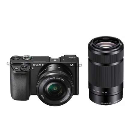 Sony Alpha 6000 schwarz mit Objektiv AF E 16-50mm 3.5-5.6 OSS PZ und 55-210mm 4.5-6.3 OSS (ILCE-6000YB)