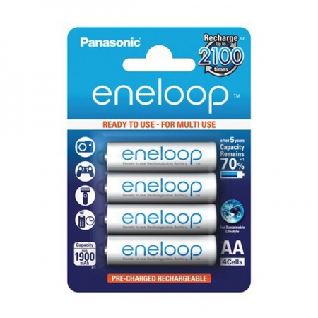 eneloop AA 2000 mAh Ni-MH plastic free pack (BK-3MCDE/4BE)