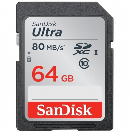 SanDisk Ultra R80 SDXC 64GB, UHS-I, Class 10 (SDSDUNC-064G-GN6IN) SanDisk Ultra R80 SDXC 64GB, UHS-I, Class 10 (SDSDUNC-064G-GN6IN)