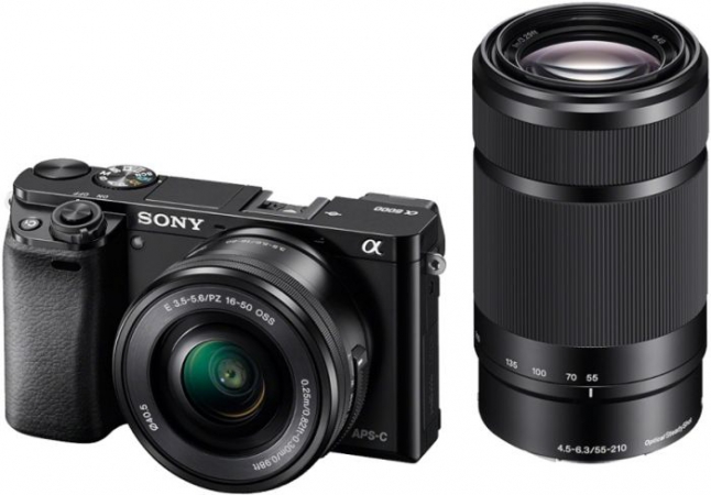 Sony Alpha 6000 schwarz mit Objektiv AF E 16-50mm 3.5-5.6 OSS PZ und 55-210mm 4.5-6.3 OSS (ILCE-6000YB)