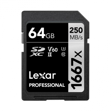 Lexar Professional 1667x R250/W90 SDXC 64GB, UHS-II U3, Class 10 (LSD64GCB1667) Lexar Professional 1667x R250/W90 SDXC 64GB, UHS-II U3, Class 10 (LSD64GCB1667)
