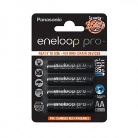 Panasonic eneloop pro Mignon AA NiMH Akku 2500mAh, 4er-Pack (BK-3HCCE/4BE)
