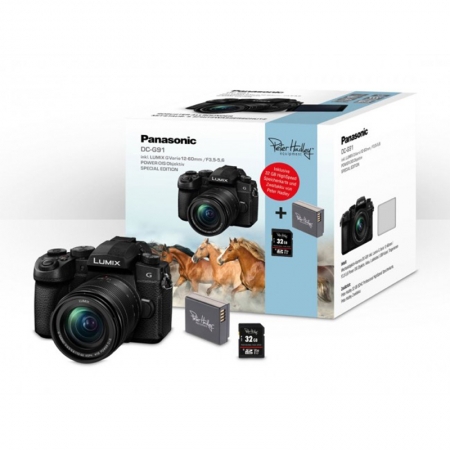 Panasonic Lumix DC-G91 schwarz mit Objektiv Lumix G Vario 12-60mm 3.5-5.6 ASPH Power OIS Special Edition Kit: inkl. Ersatzakku und 32 GB SD Panasonic Lumix DC-G91 schwarz mit Objektiv Lumix G Vario 12-60mm 3.5-5.6 ASPH Power OIS Special Edition Kit: inkl. Ersatzakku und 32 GB SD