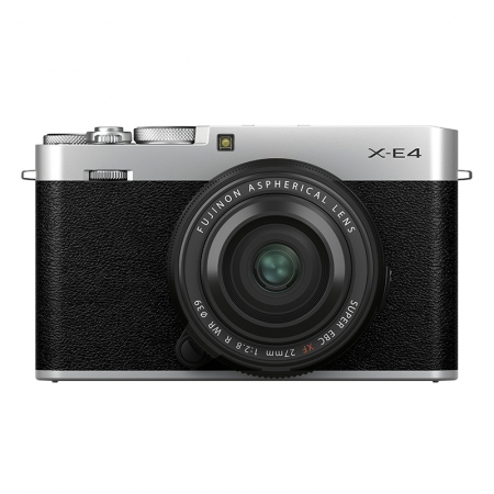 Fujifilm X-E4 silber mit Fuji XF 27mm 2.8 R WR Fujifilm X-E4 silber mit Fuji XF 27mm 2.8 R WR