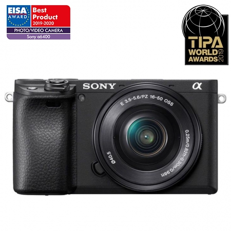 Sony Alpha 6400 schwarz mit Objektiv AF E 16-50mm 3.5-5.6 OSS PZ (ILCE-6400LB)