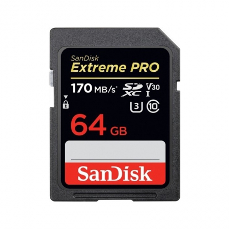  SanDisk Extreme R170/W80 SDXC 64GB, UHS-I U3, Class 10 (SDSDXV2-064G)