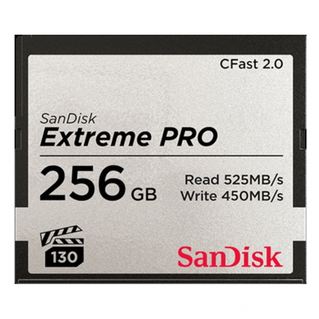 SanDisk CFast 2.0 Extreme Pro 256 GB 525 MB/s Speicherkarte Memory Card, 450 MB/s Schreibgeschwindigkeit