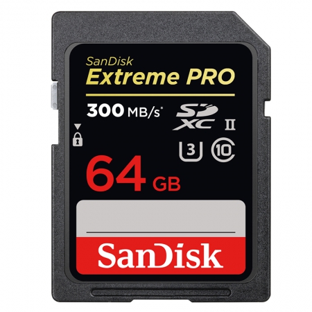 SanDisk Extreme PRO SDXC 64GB 300MB/s, UHS-II U3/Class 10 (SDSDXPK-064G-GN4IN) SanDisk Extreme PRO SDXC 64GB 300MB/s, UHS-II U3/Class 10 (SDSDXPK-064G-GN4IN)