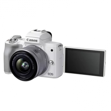 Canon EOS M50 Mark II weiß mit Objektiv EF-M 15-45mm 3.5-6.3 IS STM (4728C005)