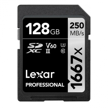 Lexar Professional 1667x R250/W90 SDXC 128GB, UHS-II U3, Class 10 (LSD128CB1667)