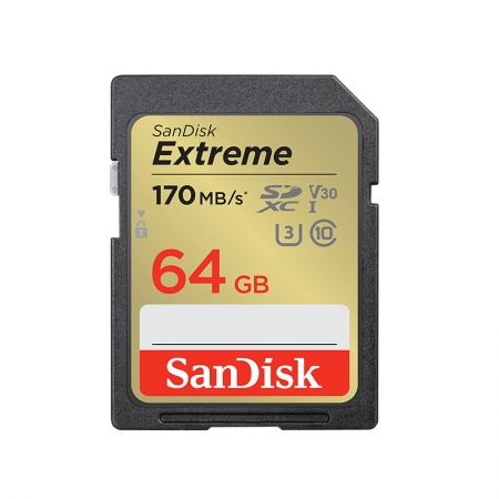 SanDisk Extreme R170/W80 SDXC 64GB, UHS-I U3, Class 10 (SDSDXV2-064G) SanDisk Extreme R170/W80 SDXC 64GB, UHS-I U3, Class 10 (SDSDXV2-064G)