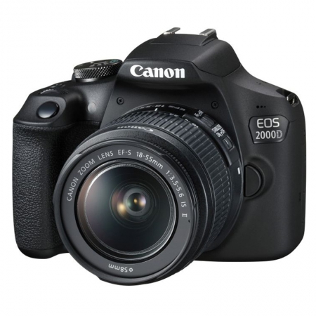 Canon EOS 2000D schwarz mit Objektiv EF-S 18-55mm 3.5-5.6 IS II (2728C003)