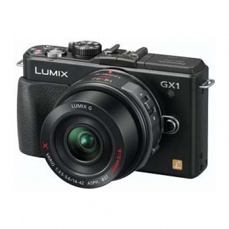 Panasonic Lumix DMC-GX1 (EVIL) schwarz mit Objektiv Lumix G X Vario PZ 14-42mm 3.5-5.6 OIS (DMC-GX1X)