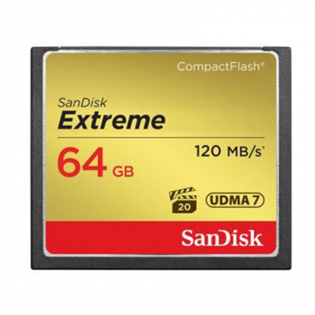 SanDisk CompactFlash Card (CF) Extreme 64GB 120MB/s (SDCFXS-064G-X46) 