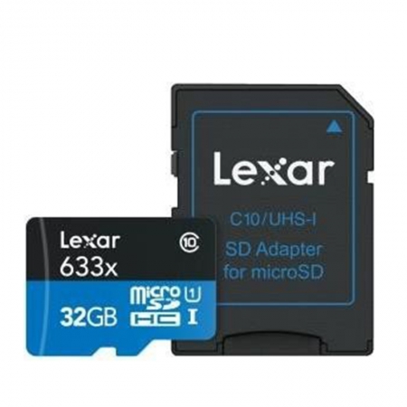 Lexar High-Performance 633x R95 microSDHC 32GB Kit, UHS-I, Class 10 (LSDMI32GBBEU633A) 
